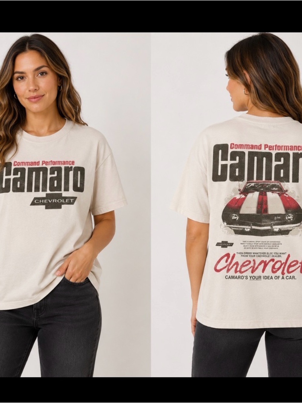 Chevy Chevrolet Camaro Command Performance White Graphic T-Shirt SZ LG